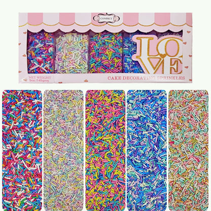 Confect Rainbow Magic Sprinkles – Colorful Edible Cake & Cupcake Decoration | Vibrant Rainbow Jimmies & Confetti Mix | Ideal for Birthday, Party, and Baking Decor | Vegan, Gluten-Free, Nut-Free, Soy-Free, Dairy-Free, Palm Oil-Free- 5 Oz