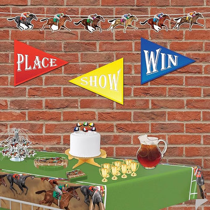Beistle 3 Piece 6.5" x 6' Horse Racing Banners For Equestrian Theme Race Day Party Decorations