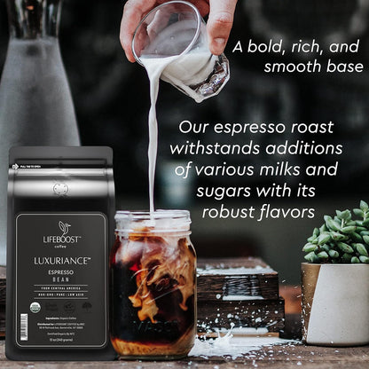 Lifeboost Organic Espresso Whole Bean Coffee - Low Acid Espresso Coffee, Non-GMO, USDA Organic, Single Origin, Third-Party Tested for Mycotoxins &amp; Pesticides - 12 oz, Pack of 3