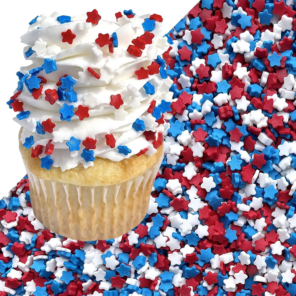 Sprinkles, Colored Sugar, Patriotic Sprinkles, Red white and blue sprinkle, Cocktail sugar, Cupcake sprinkle, Cake sprinkles, Manvscakes, 3 ounces