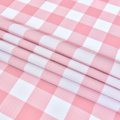 Waterproof Plaid Tablecloth Fabric - Round 58 Inch Classic Gingham Checker Table Cloth for Indoor/Outdoor Use - Buffalo Table Cover for Picnics, BBQs, and Parties