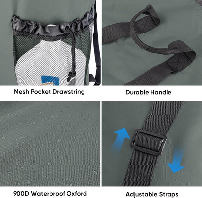 BALEINE 120L Laundry Bag Backpack, 900D Oxford Fabric Large Travel Laundry Bags with Shoulder Straps and 2 Mesh Pockets for College Dorm, Apartment, Laundromat (Dark Grey, 120L)