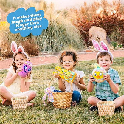 Move2Play, Bunny Bubble Blower | Easter Toy & Gift for Toddlers & Kids | Bubble Machine Toy for Girls & Boys Ages 1-4+ | Indoor/Outdoor Fun | Birthday & Easter Basket Stuffer