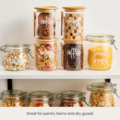 Talented Kitchen Glass Food Storage Containers with Lids - 4-Pack 17 oz Glass - Stackable Kitchen Jars for Pantry