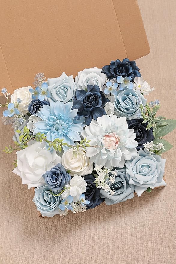 Serra Flora Artificial Flowers Combo Box Set for DIY Wedding Bouquets Centerpieces Arrangements Bridal Shower Party Home Decorations