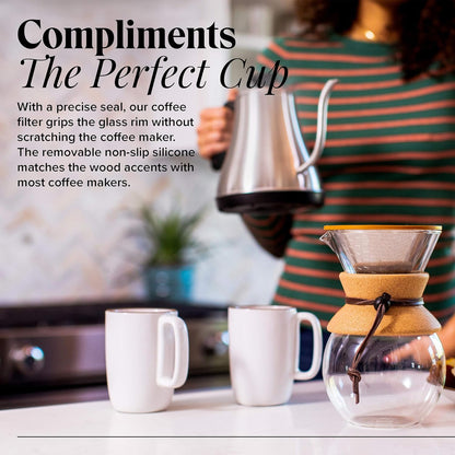 Willow & Everett Pour Over Coffee Dripper - Reusable Filter & Strainer for Medium Coarse Ground Coffee - Paperless Coffee Maker for Carafe