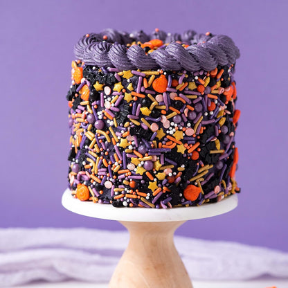 Sweets Indeed Toil & Trouble Halloween Sprinklefetti Mix – 4 oz Jar, Sprinkles with Pumpkins, Bats, Jimmies, Nonpareils, Sugar Pearls & Quins