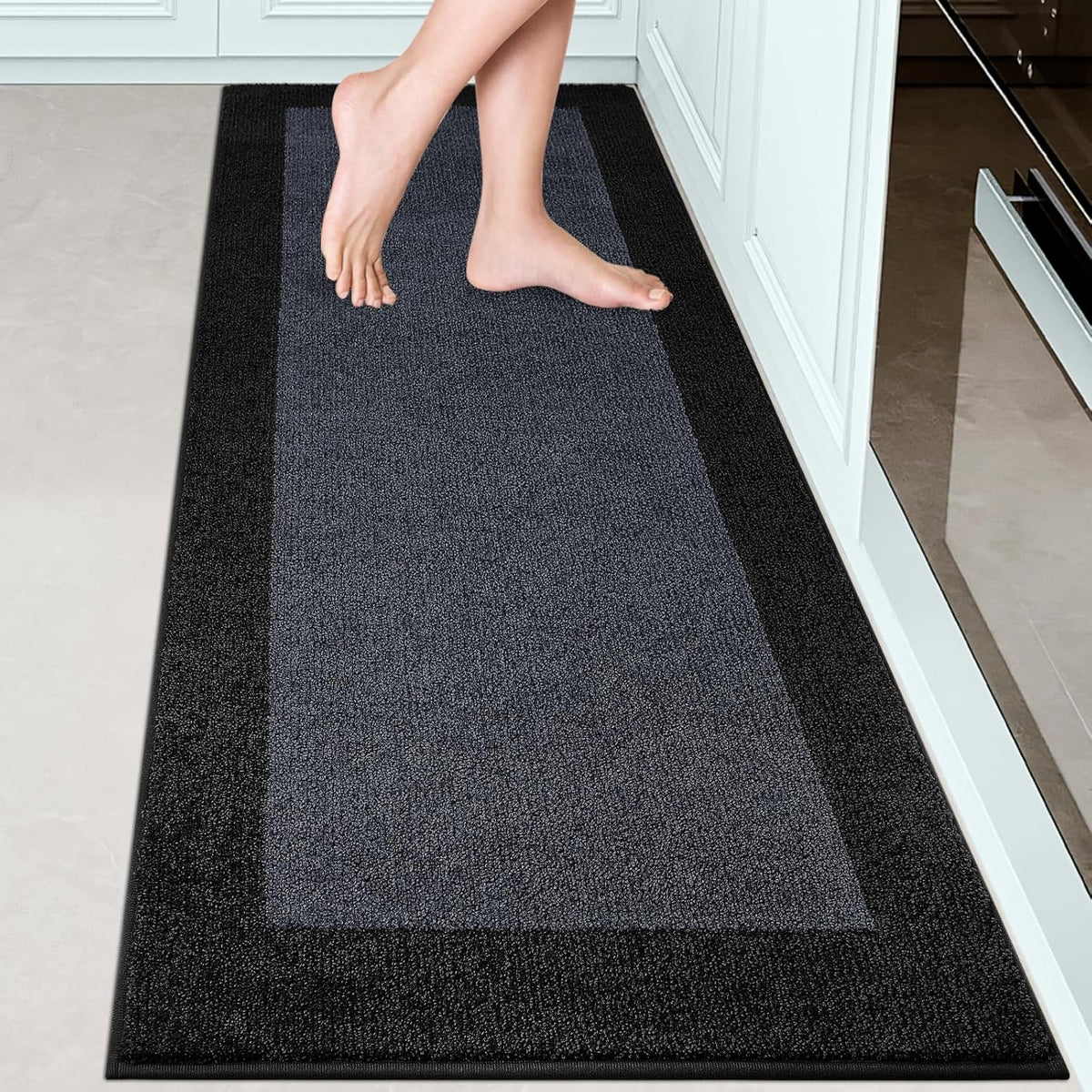 Machine Washable Kitchen Rug 24" x 70", Non Slip Kitchen Mat for Floor, Absorbent Entrance Runner Rug for Bedroom, Hallway, Bathroom, Door (Roll Packing)