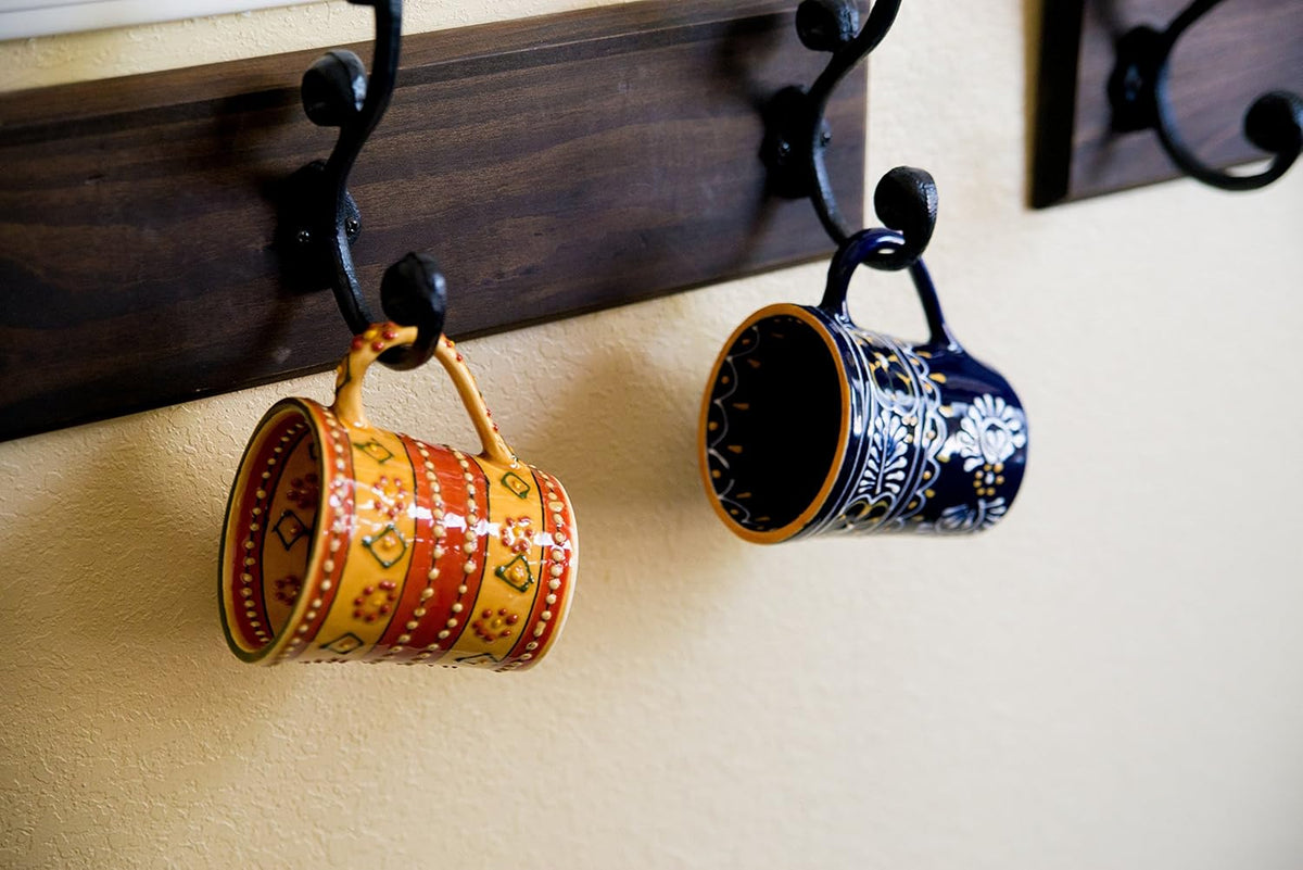 Encantada Handmade Hand-Painted Authentic Mexican Pottery Mugs (1-Pack, Mas Red)