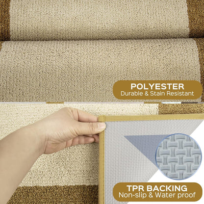 Machine Washable Runner Rugs Set of 2, (24" x 36"+ 24" x 60"), Non Slip Kitchen Mats for Floor, Absorbent Entryway Rug for Kitchen, Bedroom, Hallway, Bathroom, Door (Roll Packing)