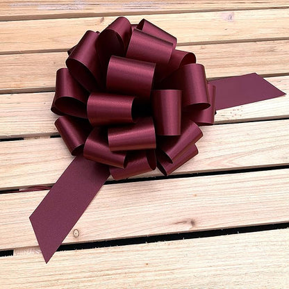 Large Burgundy Gift Pull Bows - 9" Wide, Set of 6, Valentine's Day, V-Day, Gift Basket, Presents, Boxing Day, Birthday, Fundraiser, Birthday, Wreath, Swag, Classroom, Office, Mother's Day