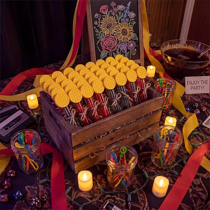 Jenaai 24 Pcs Waffles Bubble Wands Waffles Bubbles Party Favors for Summer Activity Cartoon Birthday Gifts Carnival Goody Bag Stuffers Wedding Supplies