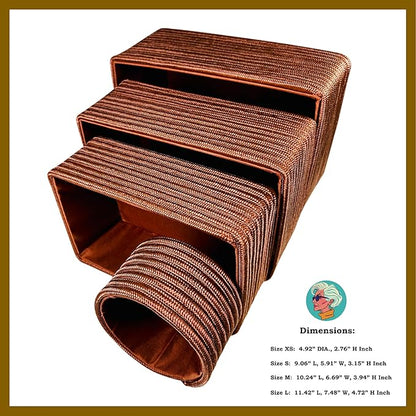 Modern Granny Stackable Decorative Storage Boxes Set of 4 Lined Interior Boho Organizers for Home Office Vanity Shelf Organization