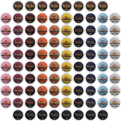 InfuSio Coffee Pods Variety Pack – 96 Count, 12 Crafted Medium & Dark Roast Blends and Artisan-Inspired Flavors Like Bourbon Pecan & Butter Toffee