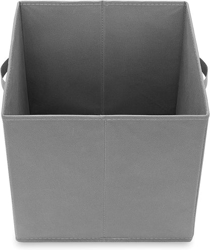 Casafield Set of 6 Collapsible Fabric Cube Storage Bins, Gray - 13" Foldable Cloth Baskets for Shelves, Cubby Organizers & More