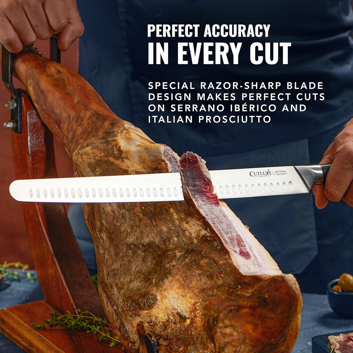 Cutluxe Extra-Long 14" Slicing Carving Knife – Brisket Knife, Razor Sharp Meat and BBQ Knіfe – High Carbon German Steel