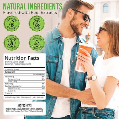 Stevia Select Root Beer Extract Stevia Water Flavor - Zero Calorie Sweetener - All Natural Liquid Stevia Water Enhancer - Keto Sugar Stevia Liquid - Keto Sweetener & Sugar Alternative 2 Oz (2 Pack)