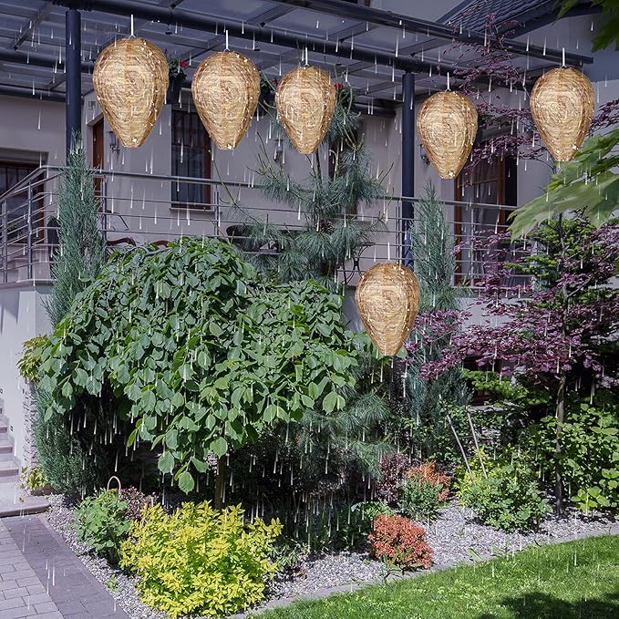 Honoson 12 Pcs Waterproof Hanging Lantern for Home Garden Yard Outdoors (Sandy Brown)