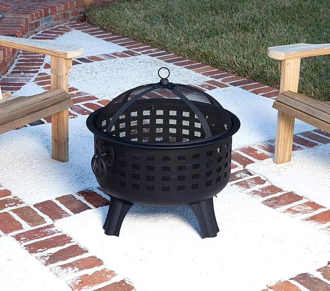 Amazon Basics 27 inch Steel Round Lattice Fire Pit