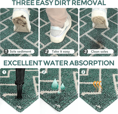 hicorfe Kitchen Rugs and Mats,Kitchen Mats for Floor,47"x71" Non Slip Runner Rug,Absorbent Resist Dirt Comfort Standing Mat Machine Washable for Entryway,Hallway,Front of Sink(Lake Blue)