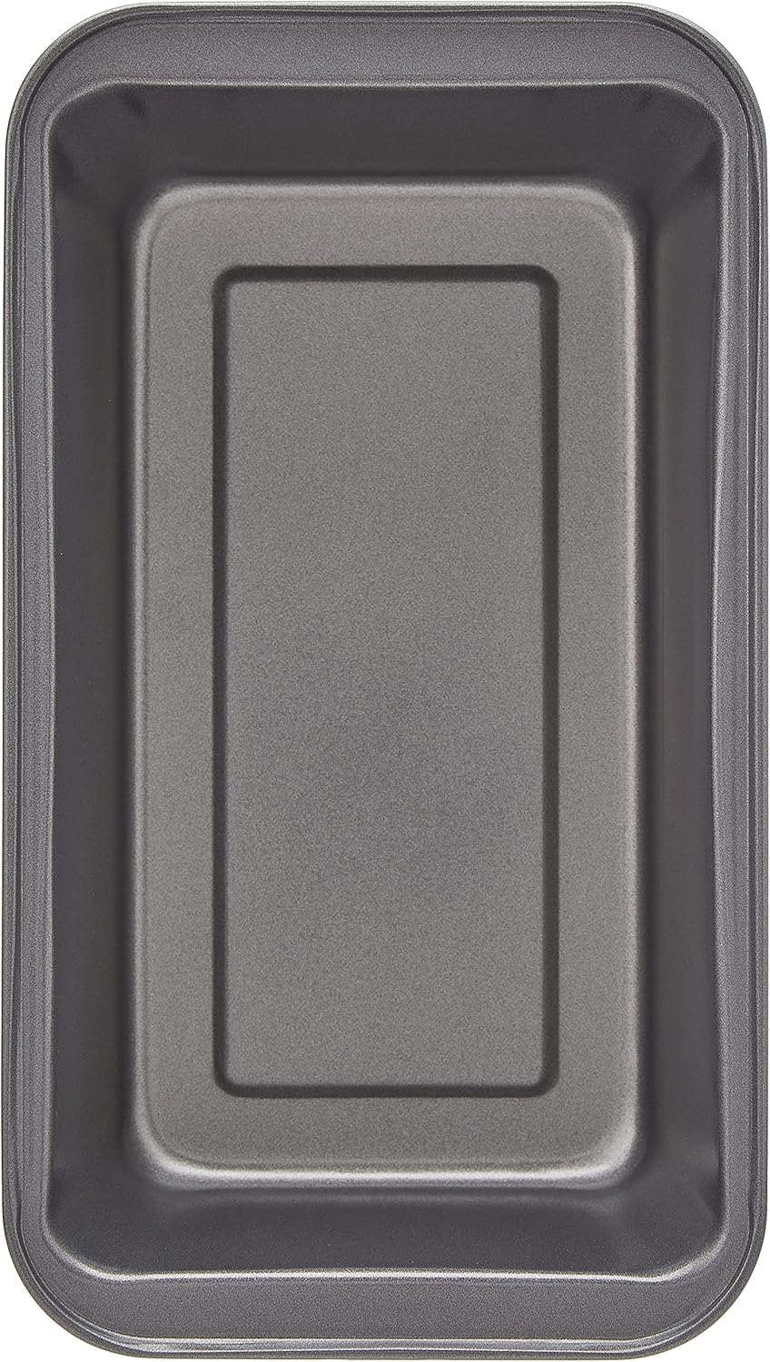Amazon Basics Rectangular Baking Bread Loaf Pan, 9.5 x 5 Inch, Set of 2, Gray
