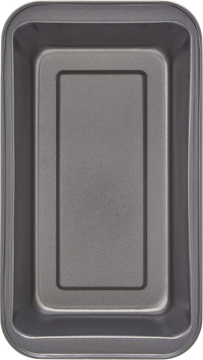 Amazon Basics Rectangular Baking Bread Loaf Pan, 9.5 x 5 Inch, Set of 2, Gray
