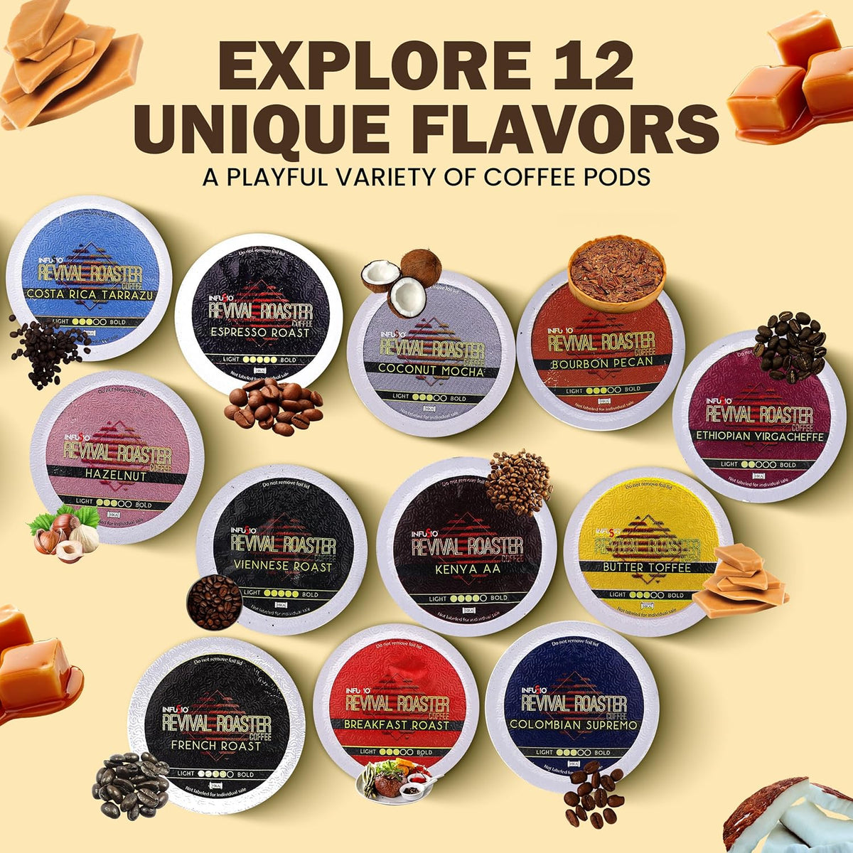 InfuSio Coffee Pods – 96 Count, Breakfast Blend (Medium Roast Coffee) Single Serve Coffee Pods for Keurig K Cup® Brewers