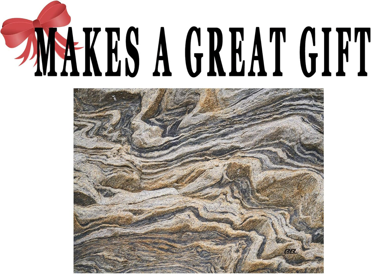 Rogue River Tactical Brown Gray Granite Stone Marbled Pattern Textured Marble Art Kitchen Glass Cutting Board Modern Decorative Gift Abstract Wavy
