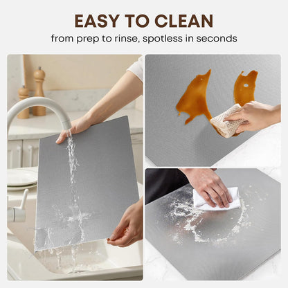 KORVOS Stainless Steel Cutting Board, 304 Stainless Steel Cutting Boards for Kitchen, Upgraded Anti-Scratch &amp; Anti-Slip Surface, Large Metal Board for Meat Fruits Vegetables Baking, 23.6" x 19.6"