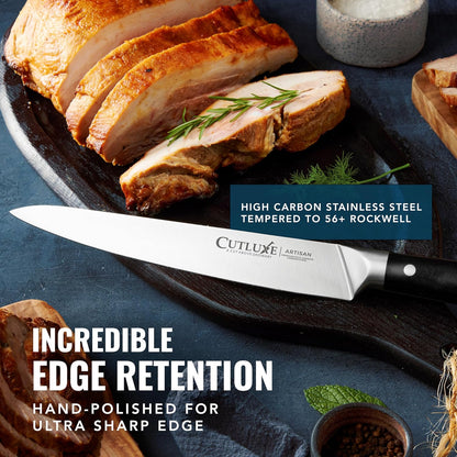 Cutluxe Turkey Carving Knife Set Carving Fork & Knife for Meat, BBQ, Brisket Razor Sharp Premium German Steel Full Tang