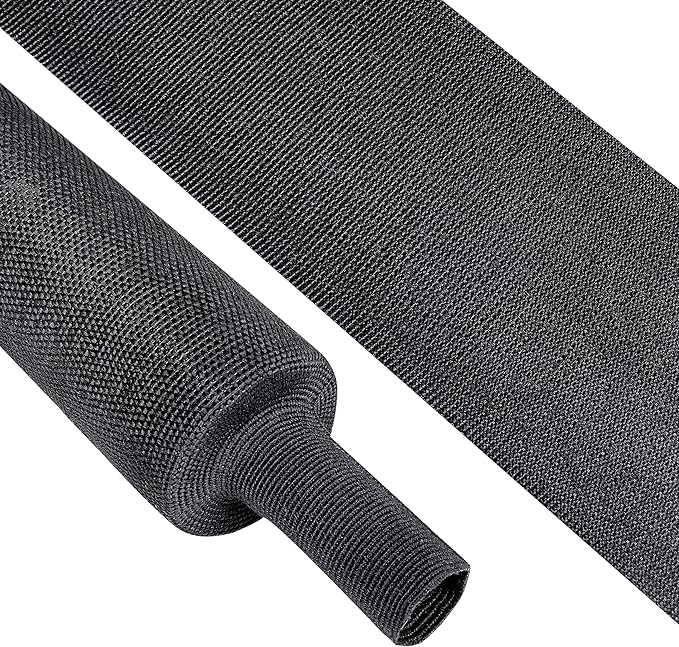 Heat Shrink Wire Loom 2:1 Shrinkable Braided Cable Sleeve 2 Inch ID-18ft Abrasion Protection Flexibility Fabric Wiring Harness Cover Sheath