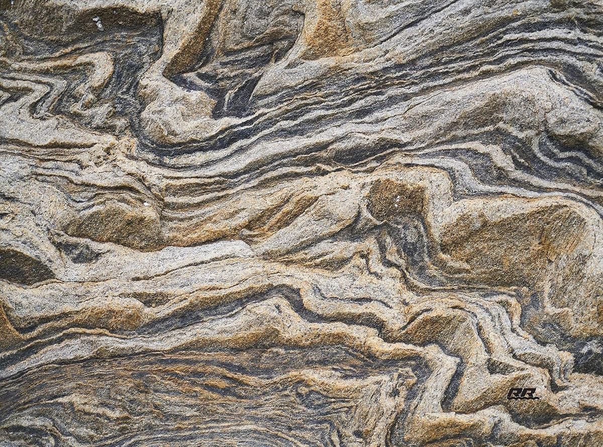 Rogue River Tactical Brown Gray Granite Stone Marbled Pattern Textured Marble Art Kitchen Glass Cutting Board Modern Decorative Gift Abstract Wavy