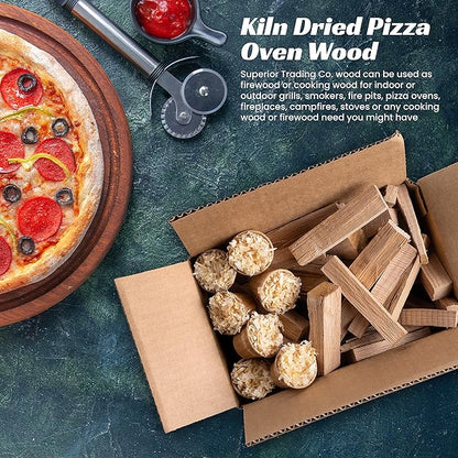 Fire Wood for Pizza Oven - Oak Mini Firewood for Solo Stove, Certified Kiln Dried for Hot Burning, All Natural, 10lbs with Firestarters Included, Perfect for Camping, Cooking, Outdoor