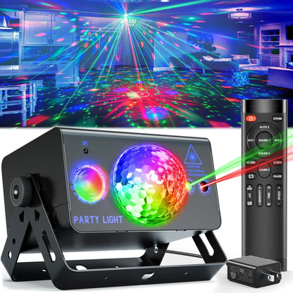 Party Lights Dj Disco Ball Light, LED Stage Strobe Lights Sound Activated with Remote Control for Xmas Club Bar Parties Holiday Christmas Birthday