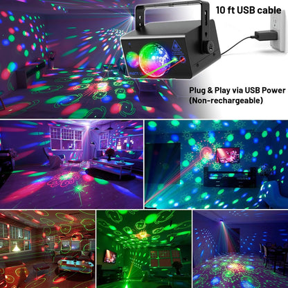 Party Lights Dj Disco Ball Light, LED Stage Strobe Lights Sound Activated with Remote Control for Xmas Club Bar Parties Holiday Christmas Birthday