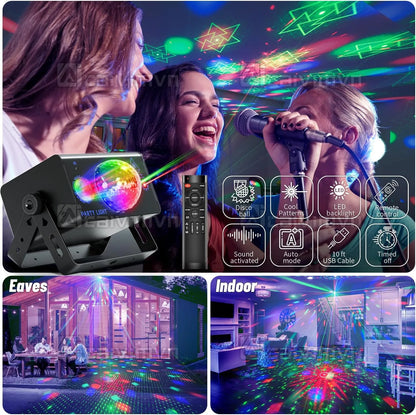 Party Lights Dj Disco Ball Light, LED Stage Strobe Lights Sound Activated with Remote Control for Xmas Club Bar Parties Holiday Christmas Birthday